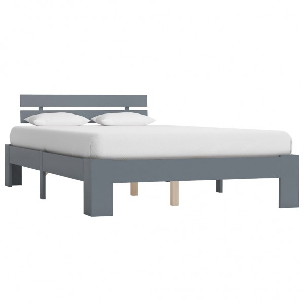 Estructura de cama de madera maciza de pino gris 120x200 cm