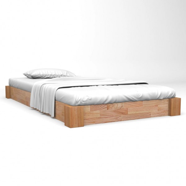 Estructura de cama de madera maciza de roble 90x200 cm