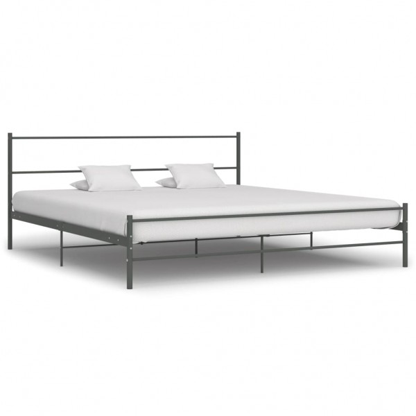 Estructura de cama de metal gris 180x200 cm