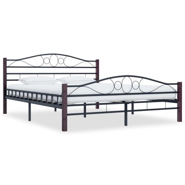 Estructura de cama de metal negra 140x200 cm