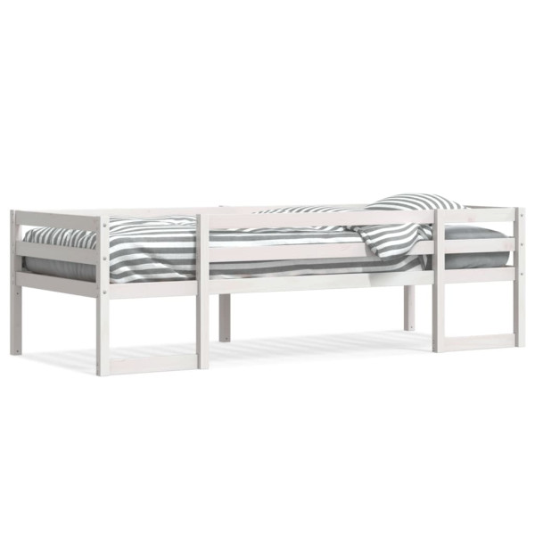 Estructura de cama de niños madera maciza pino blanco 75x190 cm