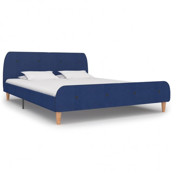 Estructura de cama de tela azul 160x200 cm