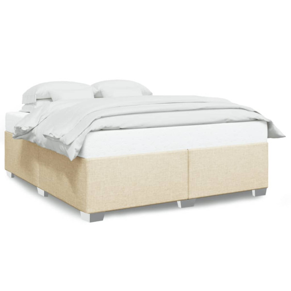 Estructura de cama de tela color crema 200x200 cm
