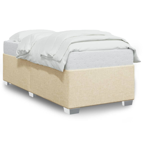 Estructura de cama de tela color crema 80x200 cm