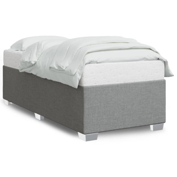 Estructura de cama de tela gris claro 80x200 cm