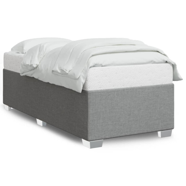 Estructura de cama de tela gris claro 90x190 cm