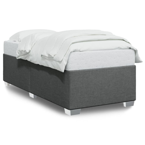 Estructura de cama de tela gris oscuro 100x200 cm