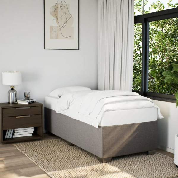 Estructura de cama de tela gris taupe 80x200 cm
