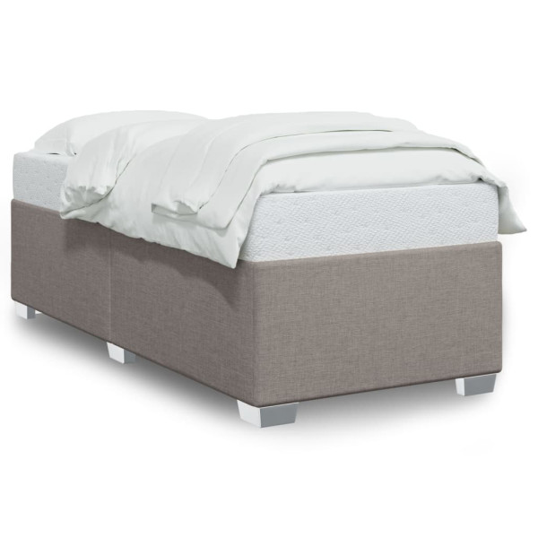 Estructura de cama de tela gris taupe 90x190 cm