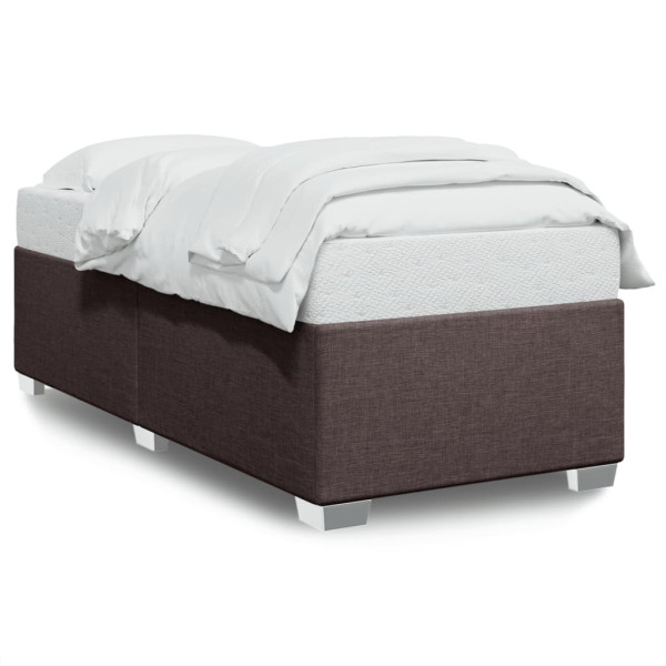 Estructura de cama de tela marrón 100x200 cm