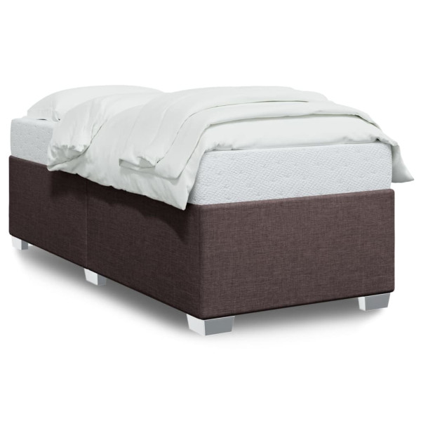 Estructura de cama de tela marrón 90x190 cm