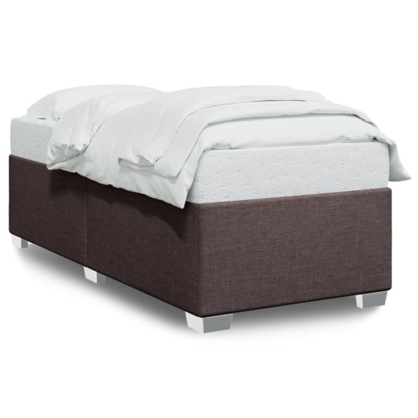 Estructura de cama de tela marrón 90x200 cm