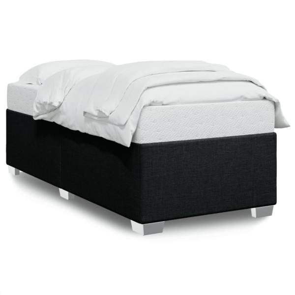 Estructura de cama de tela negro 80x200 cm