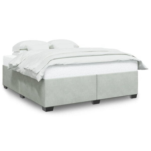 Estructura de cama de terciopelo gris claro 180x200 cm