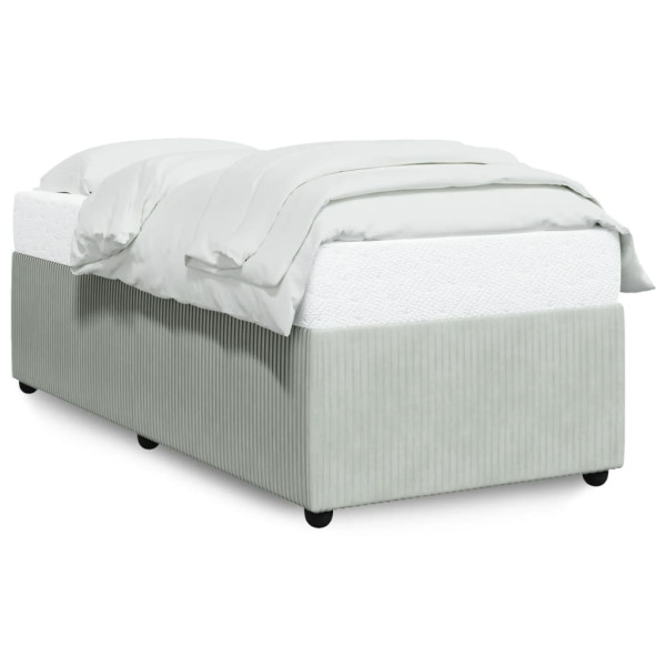 Estructura de cama de terciopelo gris claro 80x200 cm
