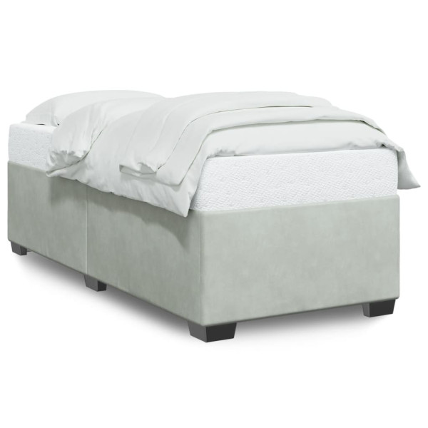Estructura de cama de terciopelo gris claro 90x190 cm