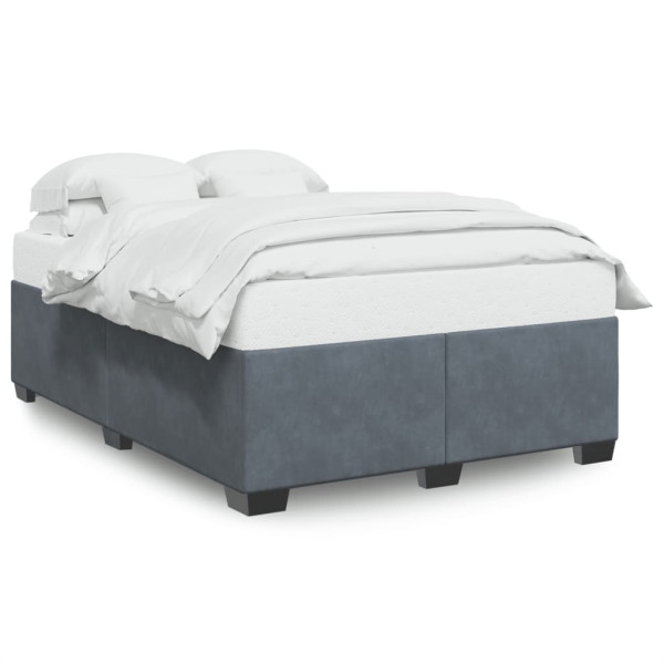 Estructura de cama de terciopelo gris oscuro 140x190 cm
