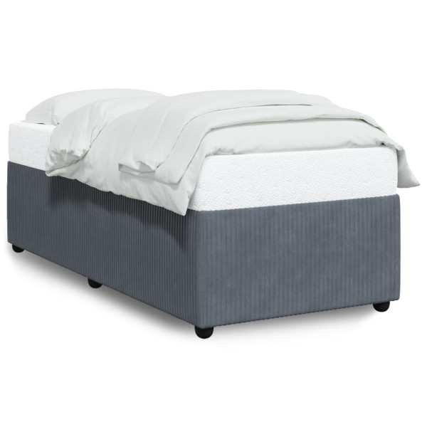 Estructura de cama de terciopelo gris oscuro 80x200 cm