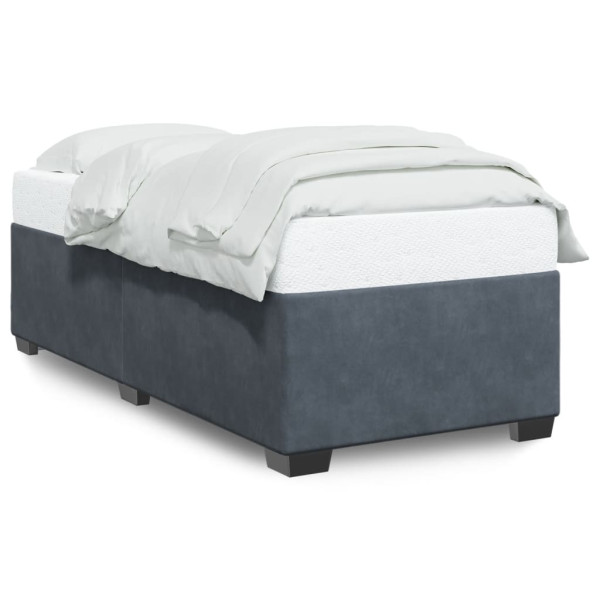 Estructura de cama de terciopelo gris oscuro 90x200 cm