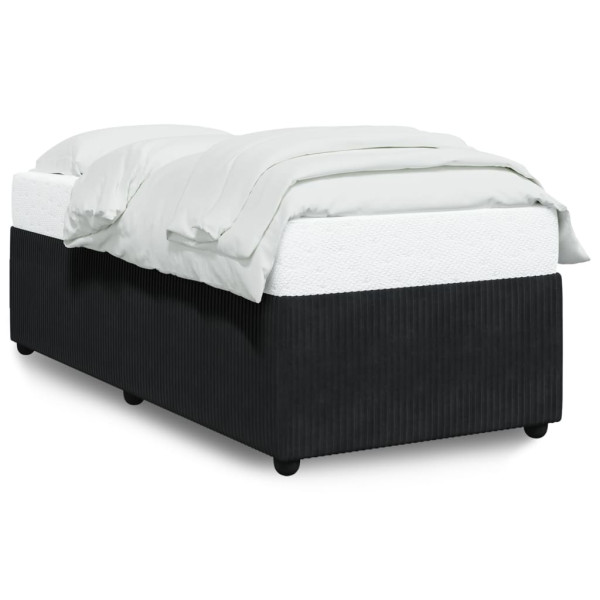 Estructura de cama de terciopelo negro 80x200 cm