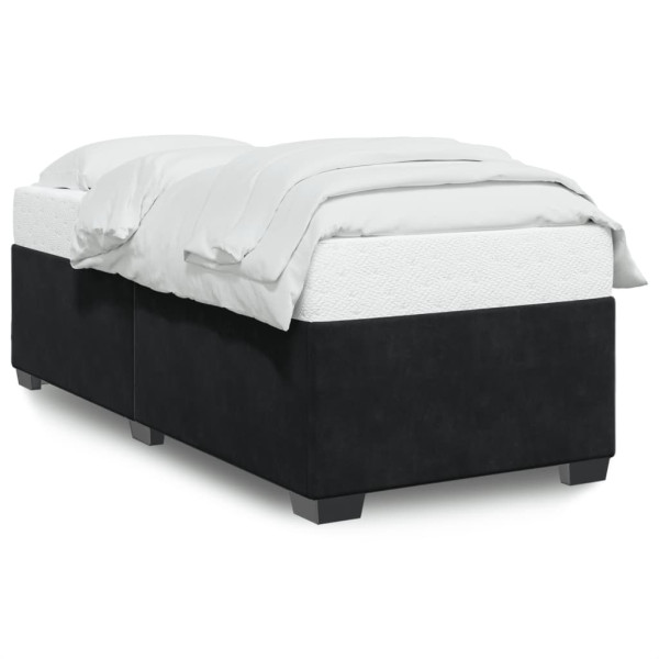 Estructura de cama de terciopelo negro 90x190 cm