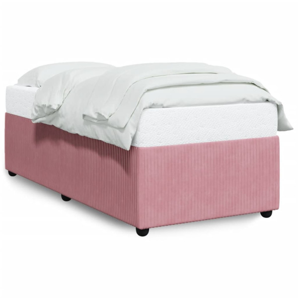 Estructura de cama de terciopelo rosa 80x200 cm