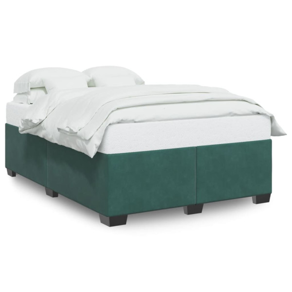 Estructura de cama de terciopelo verde 140x190 cm