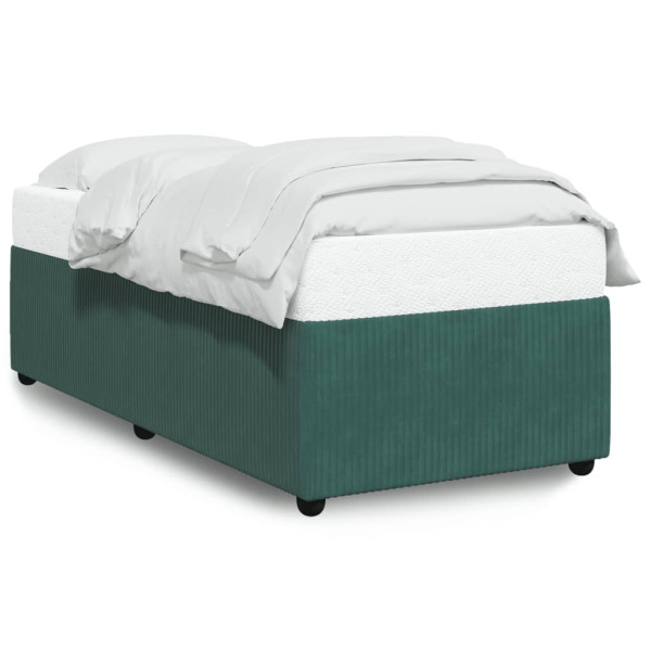 Estructura de cama de terciopelo verde 80x200 cm