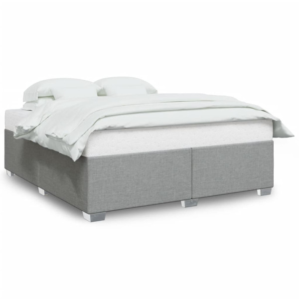 Estructura de cama gris claro tela 200x200 cm