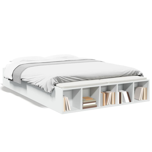 Estructura de cama madera de ingeniería blanca 120x190 cm