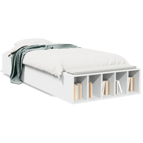Estructura de cama madera de ingeniería blanca 90x190 cm