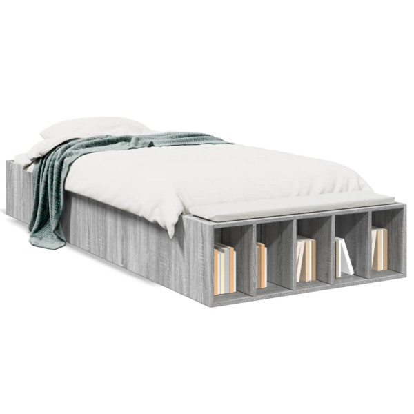Estructura de cama madera de ingeniería gris Sonoma 90x200 cm