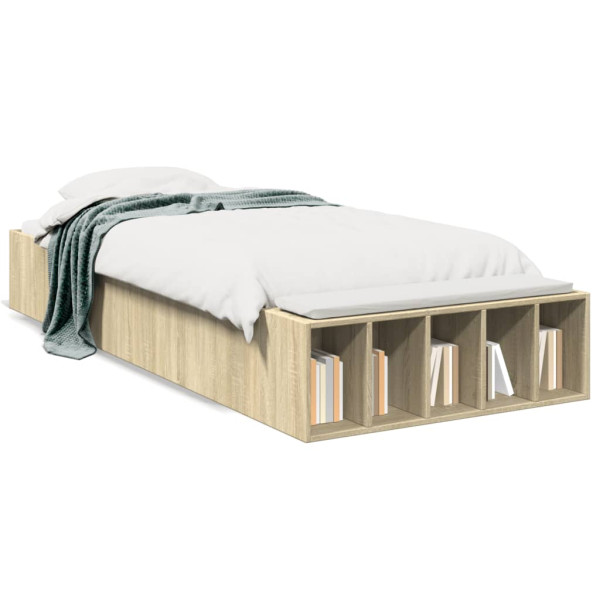 Estructura de cama madera de ingeniería roble Sonoma 75x190 cm