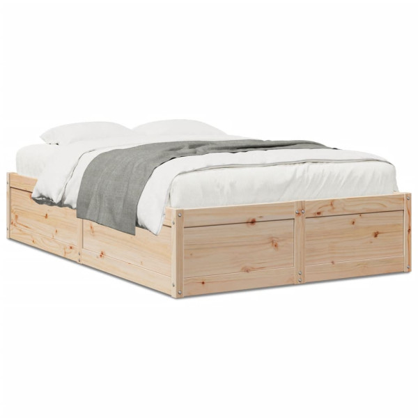 Estructura de cama madera maciza de pino 120x200 cm