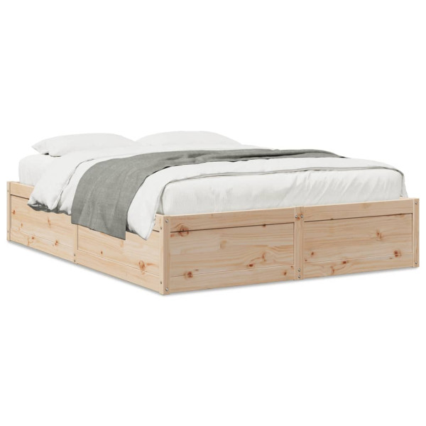 Estructura de cama madera maciza de pino 140x200 cm