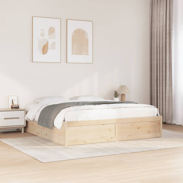 Estructura de cama madera maciza de pino 180x200 cm