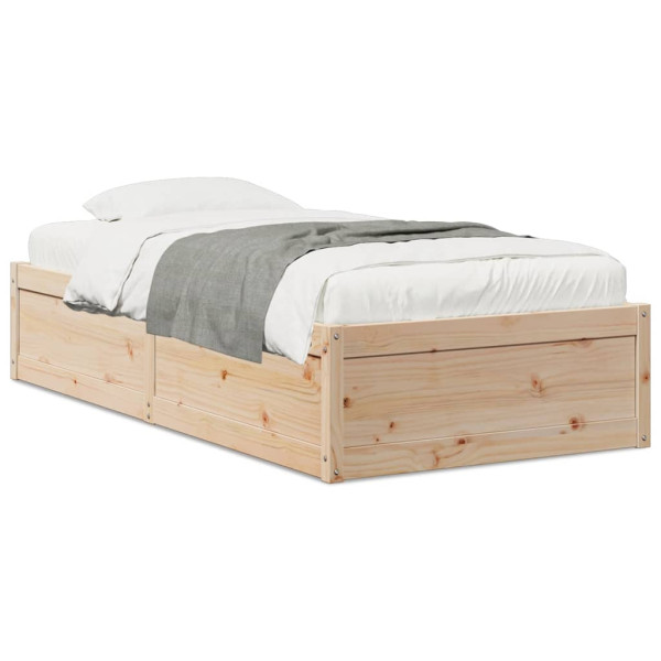 Estructura de cama madera maciza de pino 90x200 cm