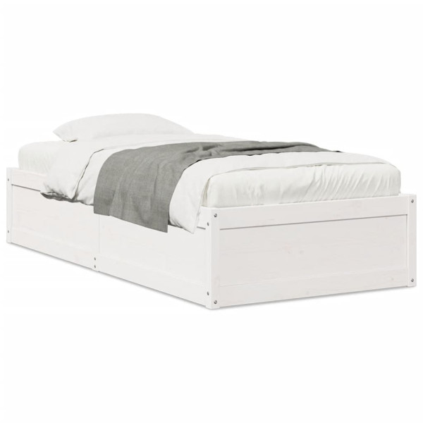 Estructura de cama madera maciza de pino blanco 100x200 cm