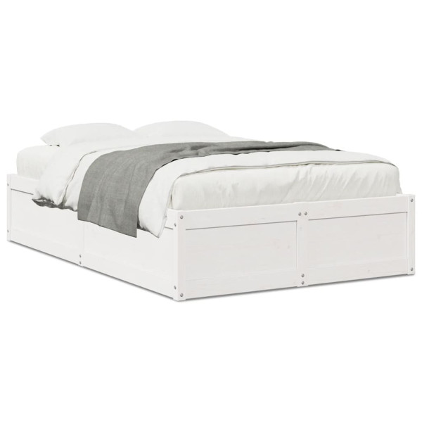 Estructura de cama madera maciza de pino blanco 120x190 cm