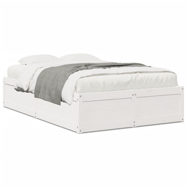 Estructura de cama madera maciza de pino blanco 120x200 cm