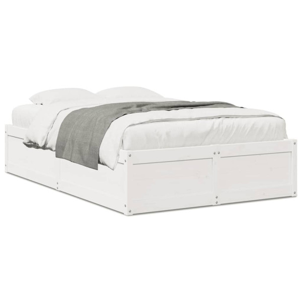 Estructura de cama madera maciza de pino blanco 135x190 cm