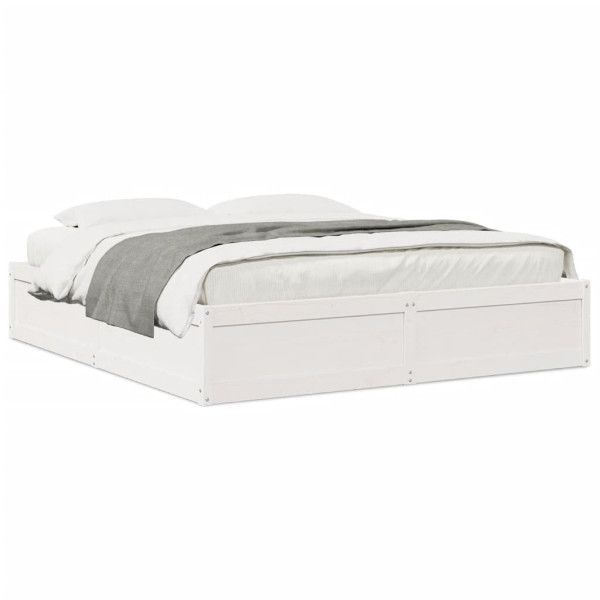 Estructura de cama madera maciza de pino blanco 180x200 cm