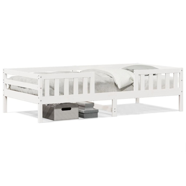 Estructura de cama madera maciza de pino blanco 80x200 cm