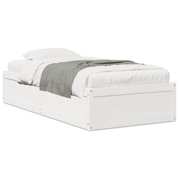Estructura de cama madera maciza de pino blanco 90x190 cm