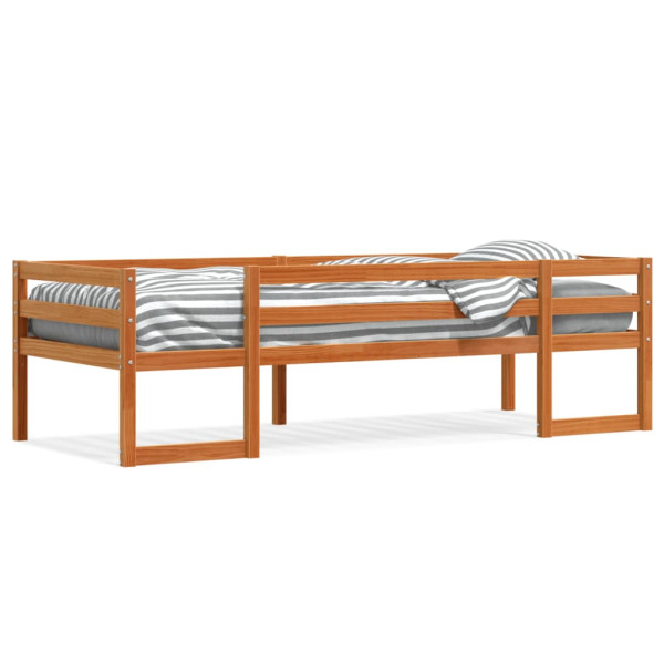 Estructura de cama para niños madera de pino marrón 90x190 cm