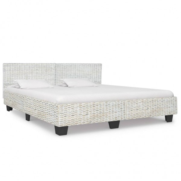 Estructura de cama ratán natural gris 180x200 cm