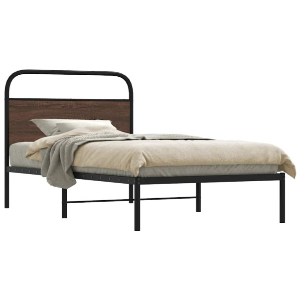 Estructura de cama sin colchón 100x190 cm madera marrón roble