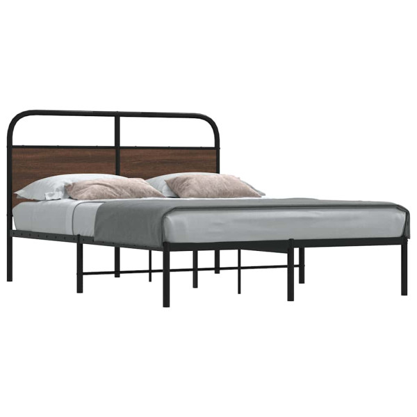 Estructura de cama sin colchón 140x200 cm madera marrón roble