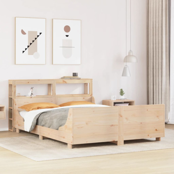 Estructura de cama sin colchón madera de pino blanco 150x200 cm