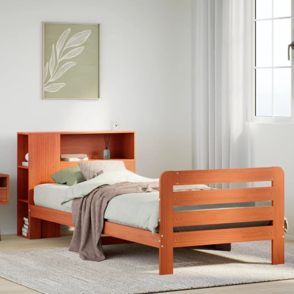 Estructura de cama sin colchón madera de pino marrón 90x200 cm
